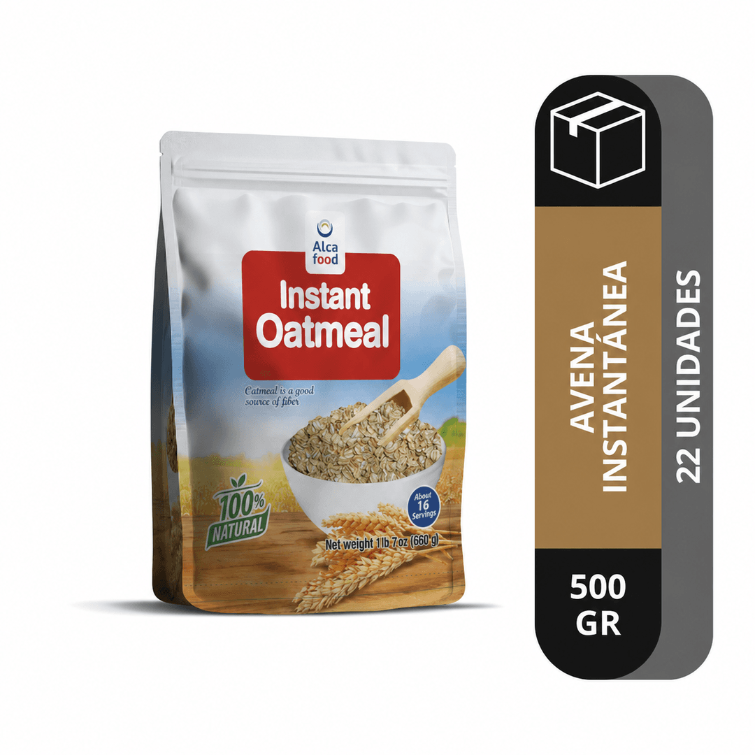 Caja Avena Instantánea 500 gr en Bolsa Doy Pack con Zipper 500 g