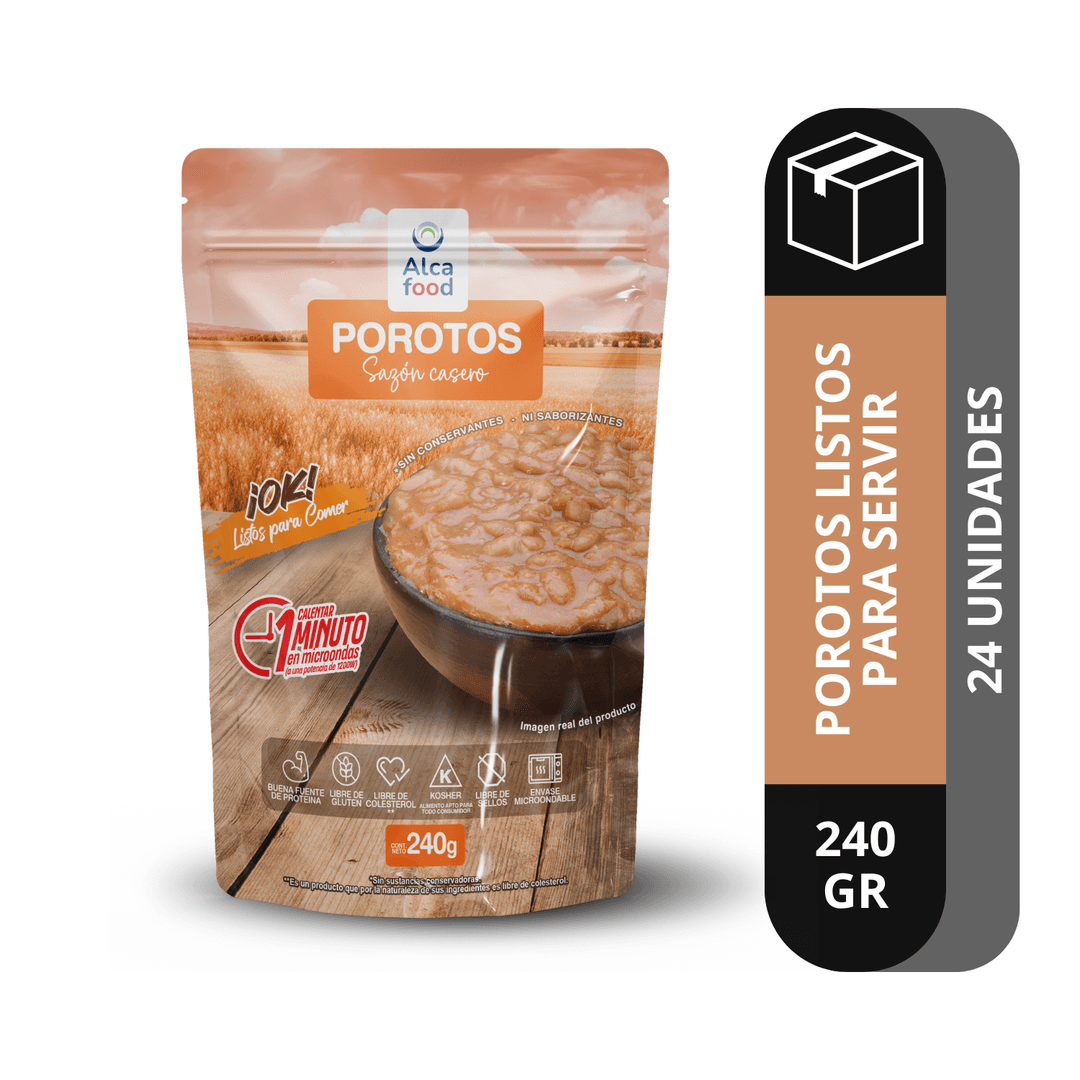 Caja Porotos Listos para Comer – Alcafood (Pouch 240g)