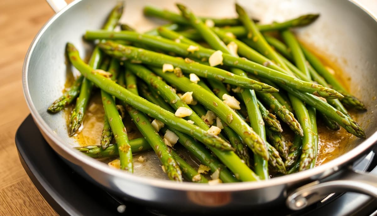 Esparragos Salteados con Aceite de Oliva y Ajo