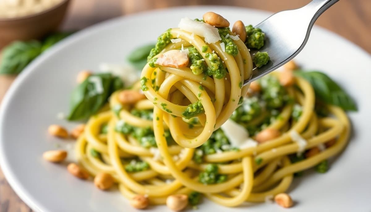 Pasta con Pesto Casero Rapido