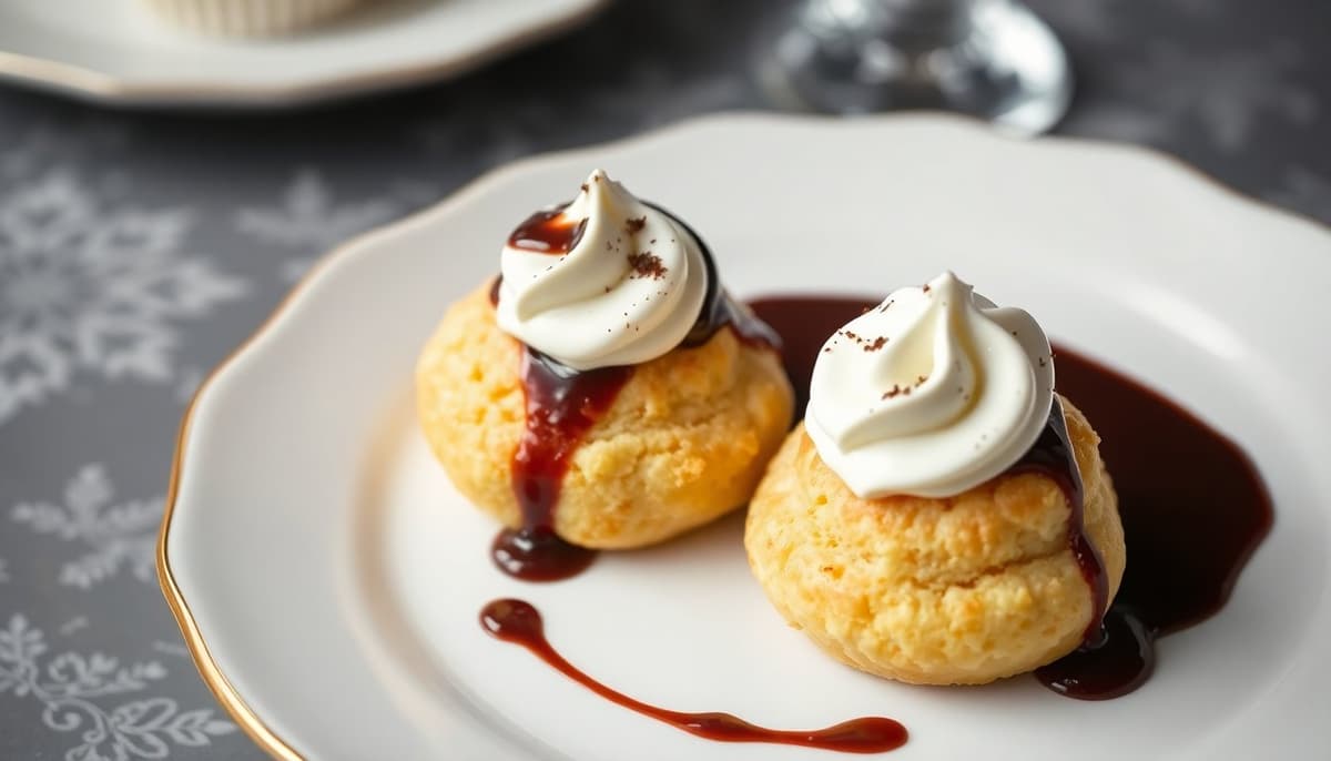 Profiteroles con Crema Chantilly