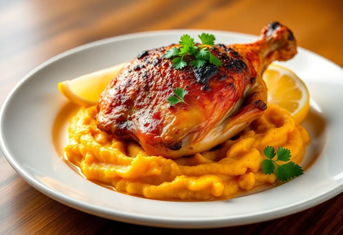 Puré Merquén con Pollo al Horno