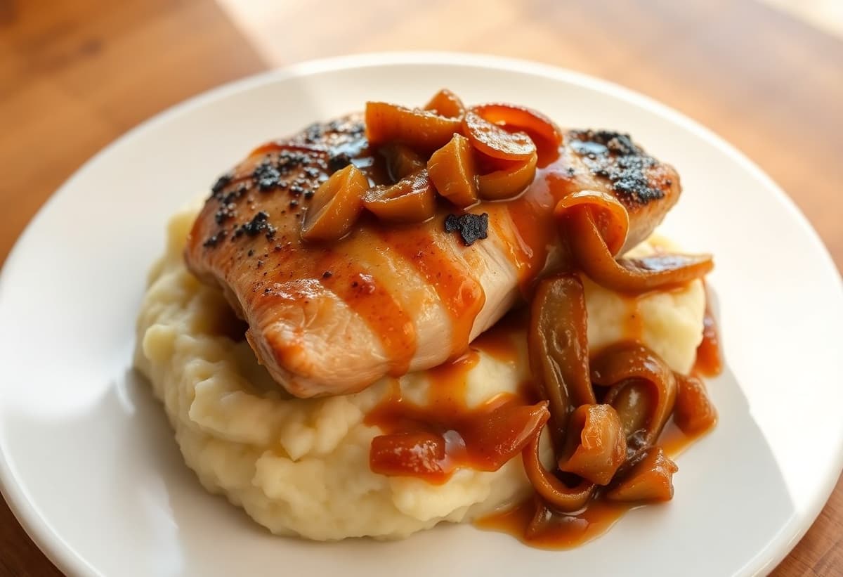 Puré para Uno con Pollo al Jugo