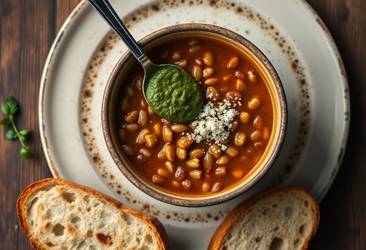 Sopa de Lentejas con Pesto