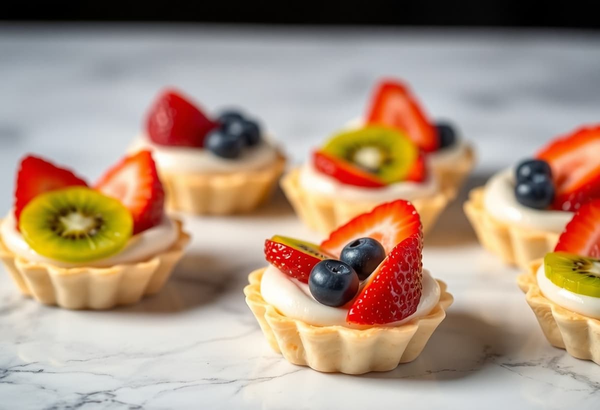 Tartitas de Crema Pastelera con Frutas Frescas