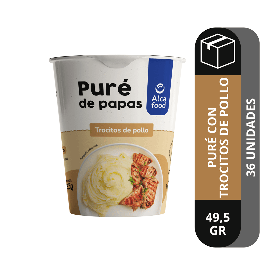 Caja Puré para Uno Tradicional en Vaso con Trocitos de Pollo 49 g