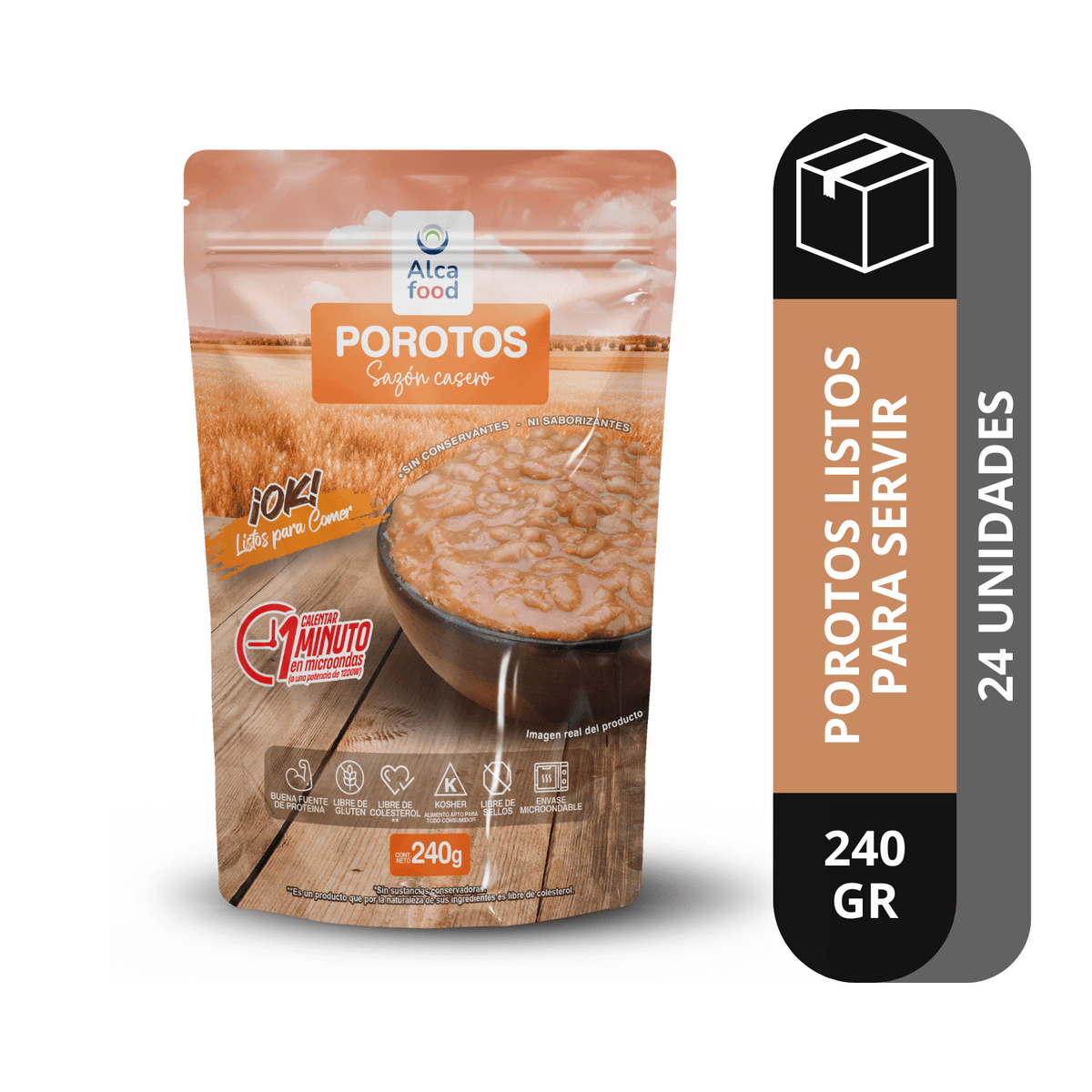 Caja Porotos Listos para Comer – Alcafood (Pouch 240g)