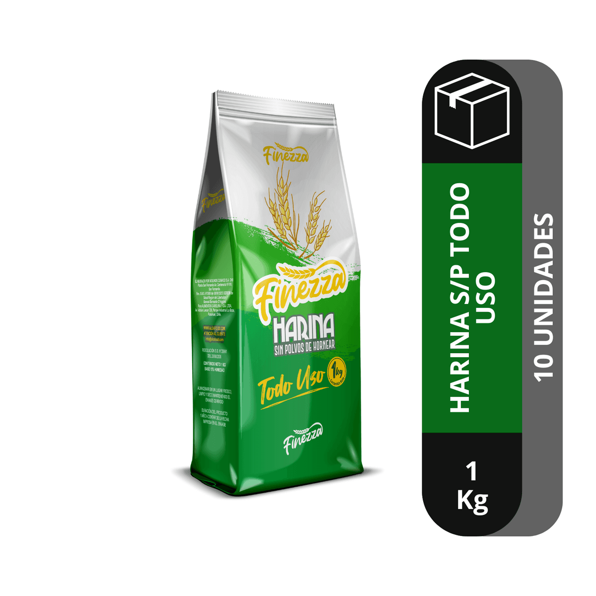 Caja Harina Todo Uso Sin Polvos de Hornear 1kg Finezza